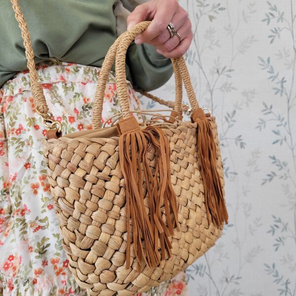 Borsa Rafia con frange