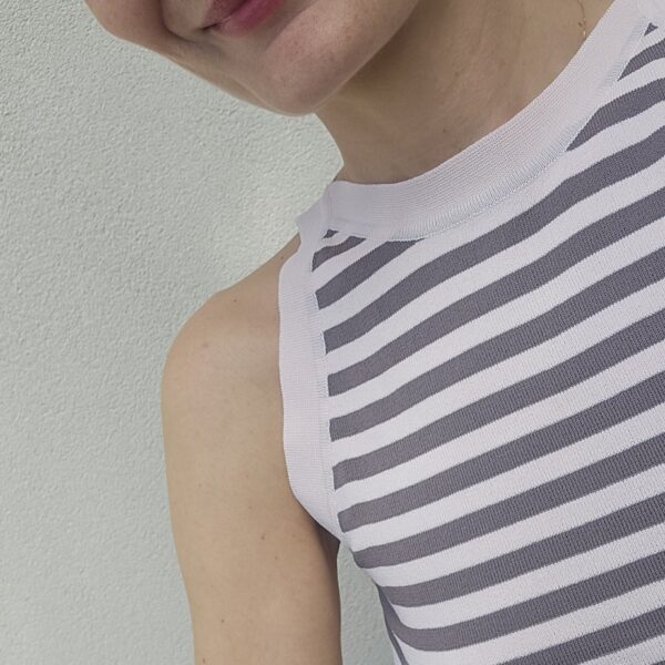 Top Righe Rose Brown